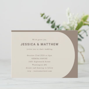 Moderne Minimalistische Farbblock-Braun-UAWG Einladung