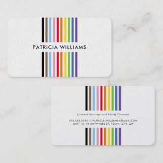 MODERNE MINIMALISTISCHE farbige Streifen Regenboge Visitenkarte