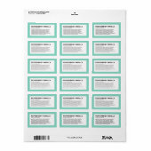 Moderne Minimalistische Farbzugabe Adressaufkleber (Vorne)