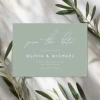 Moderne Minimalistische Feiertage Grüne Hochzeit r