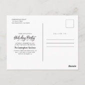 Moderne Minimalistische Feiertage Postkarte (Rückseite)