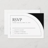 Moderne, Minimalistische, feine Bogenpfeife RSVP Karte (Vorne/Hinten)