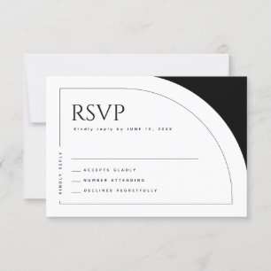 Moderne, Minimalistische, feine Bogenpfeife RSVP Karte