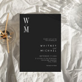 Moderne Minimalistische, fette Monogramm-Hochzeit Einladung
