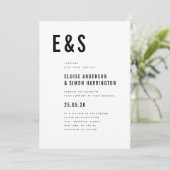 Moderne Minimalistische, fette QR-Monogramm-Hochze Einladung (Stehend Vorderseite)