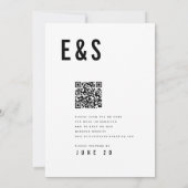 Moderne Minimalistische, fette QR-Monogramm-Hochze Einladung (Rückseite)