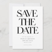 Moderne Minimalistische, fette Typografie Foto Wed Save The Date (Vorderseite)