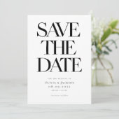 Moderne Minimalistische, fette Typografie Foto Wed Save The Date (Stehend Vorderseite)