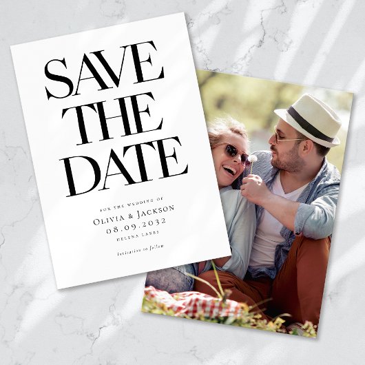 Moderne Minimalistische, fette Typografie Foto Wed Save The Date