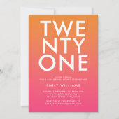 Moderne Minimalistische Fetttypografie Rosa Orange Einladung (Vorderseite)