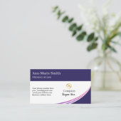 Moderne Minimalistische Firma Rosa Lila Navy Logo Visitenkarte (Stehend Vorderseite)