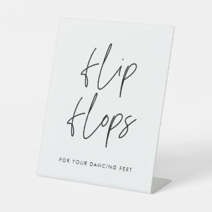 Moderne Minimalistische Flip Flops Hochzeit Sockelschild