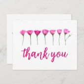 Moderne minimalistische florale danke Karte (Vorne/Hinten)