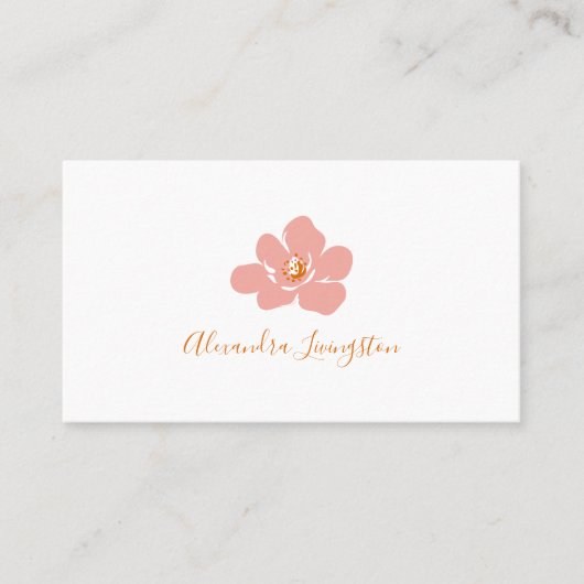 Moderne Minimalistische Florenz Terracotta Rosa Bl Visitenkarte (Vorderseite)