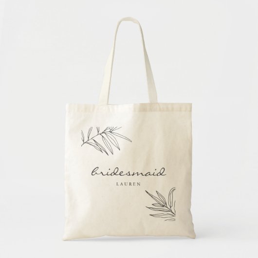 Moderne Minimalistische Foliage Bridesmaid Tote Ba Tragetasche (Vorne)