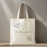 Moderne Minimalistische Foliage Bridesmaid Tote Ba Tragetasche<br><div class="desc">Maßgeschneiderte Totentasche mit modernem Design aus schwarz-weißem Blattwerk.</div>