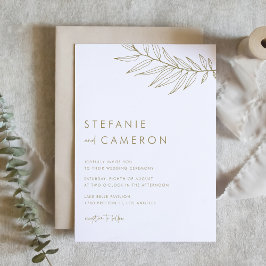 Moderne Minimalistische Foliage-Hochzeit Einladung