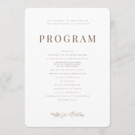 Moderne + Minimalistische Foliage Hochzeit Programm
