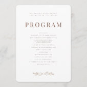 Moderne + Minimalistische Foliage Hochzeit Programm (Vorderseite)