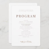 Moderne + Minimalistische Foliage Hochzeit Programm (Vorne/Hinten)