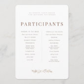 Moderne + Minimalistische Foliage Hochzeit Programm (Rückseite)