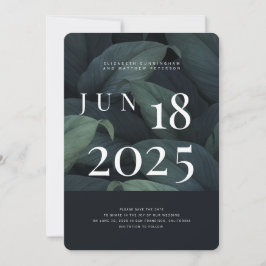 Moderne + Minimalistische Foliage Hochzeit Save The Date