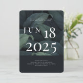 Moderne + Minimalistische Foliage Hochzeit Save The Date (Stehend Vorderseite)