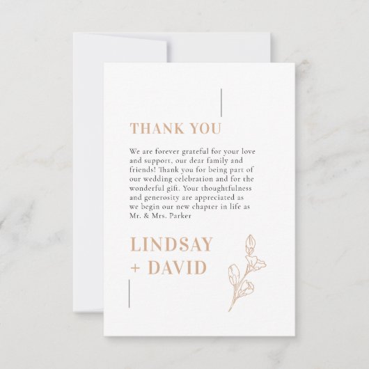 Moderne Minimalistische Folien Dankeschön Karte (Vorderseite)