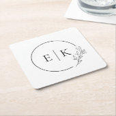 Moderne minimalistische Folieninitialen Hochzeit Rechteckiger Pappuntersetzer (angewinkelt)