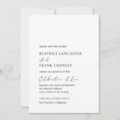 Moderne Minimalistische, formelle Hochzeit Einladung (Vorderseite)