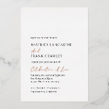 Moderne Minimalistische, formelle Hochzeit