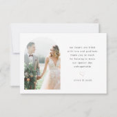 Moderne Minimalistische Foto Arch Wedding Dankeskarte (Vorderseite)