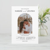 Moderne Minimalistische Foto Arch Wedding Einladung (Stehend Vorderseite)