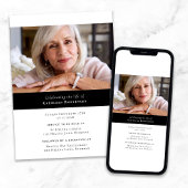 Moderne Minimalistische Foto Beerdigung Einladung