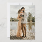 Moderne minimalistische Foto-Boho-Hochzeit Einladung (Rückseite)