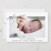 Moderne Minimalistische Foto Collage Geburtserklär Ankündigung (Vorderseite)