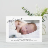 Moderne Minimalistische Foto Collage Geburtserklär Ankündigung (Stehend Vorderseite)