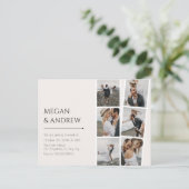 Moderne minimalistische Foto Collage Hochzeit Postkarte (Stehend Vorderseite)