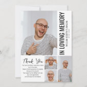 Moderne Minimalistische Foto Collage Memorial Viel Dankeskarte (Vorderseite)