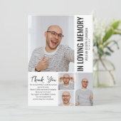 Moderne Minimalistische Foto Collage Memorial Viel Dankeskarte (Stehend Vorderseite)