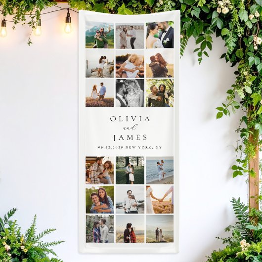 Moderne Minimalistische Foto Collage Wedding Banner