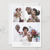 Moderne Minimalistische Foto Collage Wedding Dankeskarte (Vorderseite)