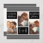 Moderne Minimalistische Foto Collage Wedding Einladung (Vorne/Hinten)