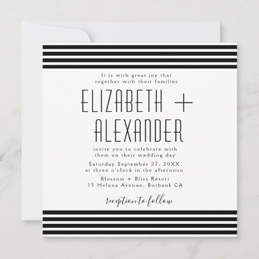 Moderne Minimalistische Foto Collage Wedding Einladung (Rückseite)