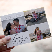 Moderne Minimalistische Foto Collage Wedding Save The Date