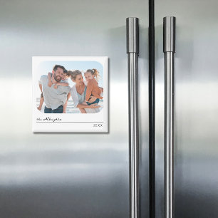 Moderne minimalistische Foto-Familien-Schrift Magnet
