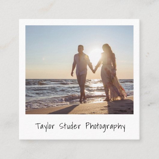 Moderne Minimalistische Foto-Fotografie Quadratische Visitenkarte (Vorderseite)