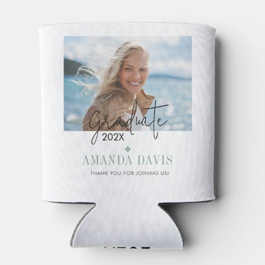 Moderne Minimalistische Foto Graduation Party einl Dosenkühler (Rückseite)