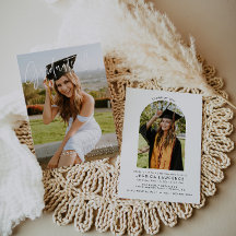 Moderne Minimalistische Foto Graduierungsparty Ein