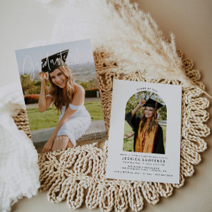 Moderne Minimalistische Foto Graduierungsparty Ein Einladung